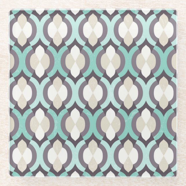 Türkisches marokkanisches Muster Glasuntersetzer (Vorderseite)