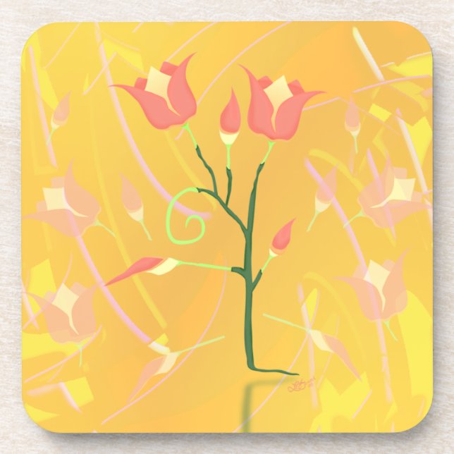 Türkisches Mohn Getränkeuntersetzer (Vorderseite)