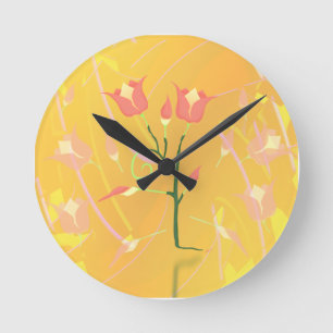 Türkisches Mohn Runde Wanduhr
