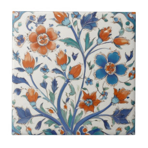 Türkisches osmanisches vintage-blumenmuster in bla fliese