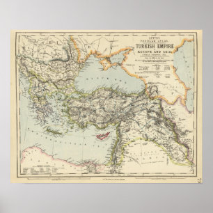 Türkisches Reich, Griechenland, Rumänien Poster