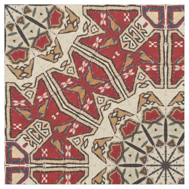 Türkisches Teppich-Kaleidoskop Stoff (Nahaufnahme)