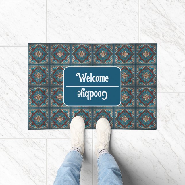 Türkisches Trendy Schöne alte Mustersammlung Fußmatte (Indoor)
