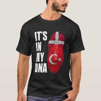 Türkisches und dänisches "Mix Heritage DNA"-Flag T-Shirt
