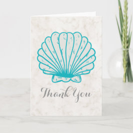 Türkisdanken rustikale Seashell-Hochzeit Ihnen Dankeskarte