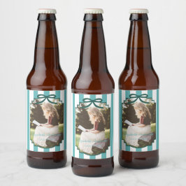 Türkise Abschlussfeier Bierflaschenetikett