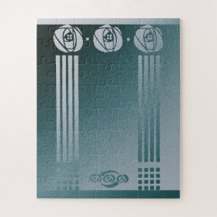 Türkise Art nouveau, Charles Mackintosh, Rosendesi Puzzle