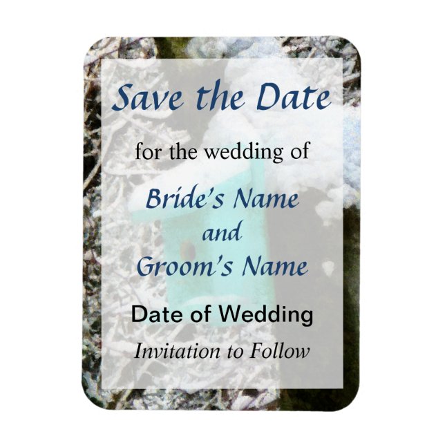 Türkise Birdhouse Save the Date Magnet (Vertikal)