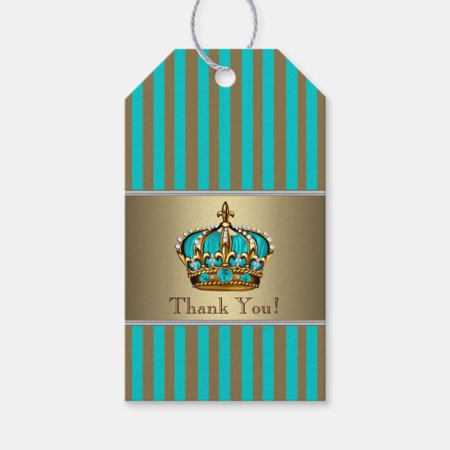 Türkise Blue Gold Prince Geschenkanhänger (Vorderseite)