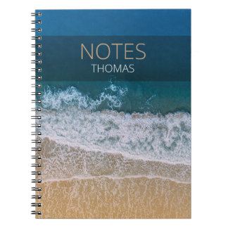 Türkise Blue Ocean Sandy Beach Typografie Notizblock