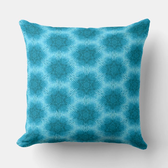 Türkise Blue Rough Stars Kissen (Vorderseite)