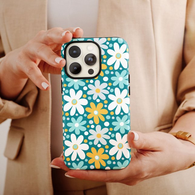 Türkise Daisy Blume | iPhone 14 Case-Mate Hülle (Von Creator hochgeladen)