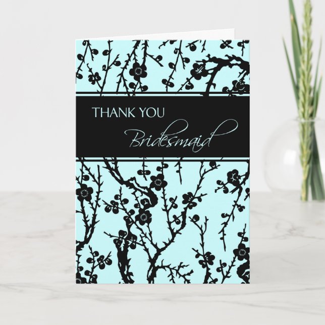 Türkise Floral Vielen Dank Bridesmaid Card Dankeskarte (Vorderseite)