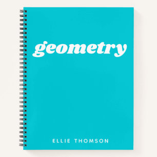 Türkise Geometrie Personalisiertes Mathe-Grafpapie Notizbuch