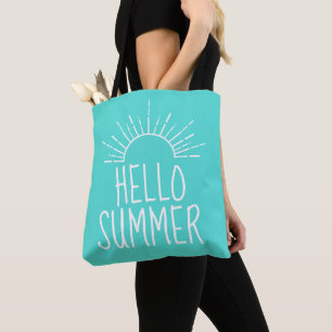Türkise Hallo Sommertypografie-Wohngestaltung