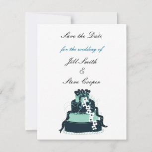 Türkise Hochzeitstorte Save-the-Date-Einladung Save The Date