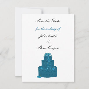 Türkise Hochzeitstorte Save-the-Date-Einladung Save The Date