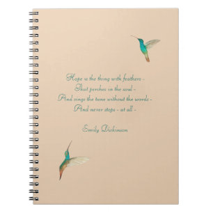 Türkise Hummingbirds Hope Notebook Notizblock