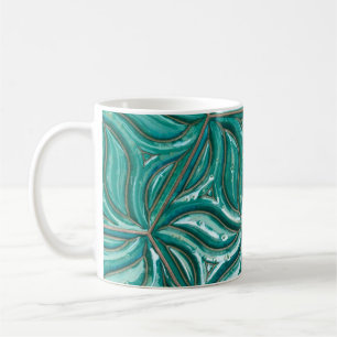 Türkise Keramikfliesen-Wandtexturabstract,archit Kaffeetasse