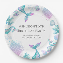Türkise Mermaid Themed Party Party Pappteller