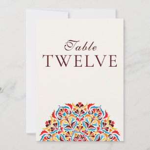 Türkise Orange Whimsical Florale Hochzeitstisch-Nu Einladung