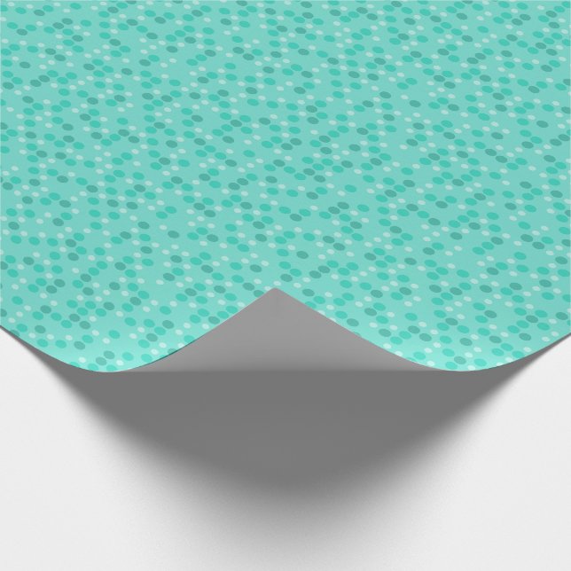 Türkise Punkte Geschenkpapier (Ecke)