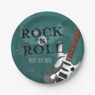 Türkise Rock N Roll Star Geburtstagsfeier Veransta Pappteller