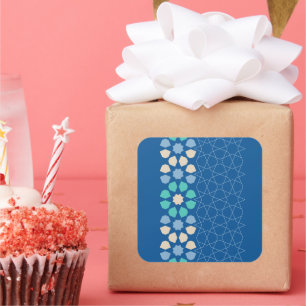 Türkise Ruhe-Rhythmus Quadratischer Aufkleber