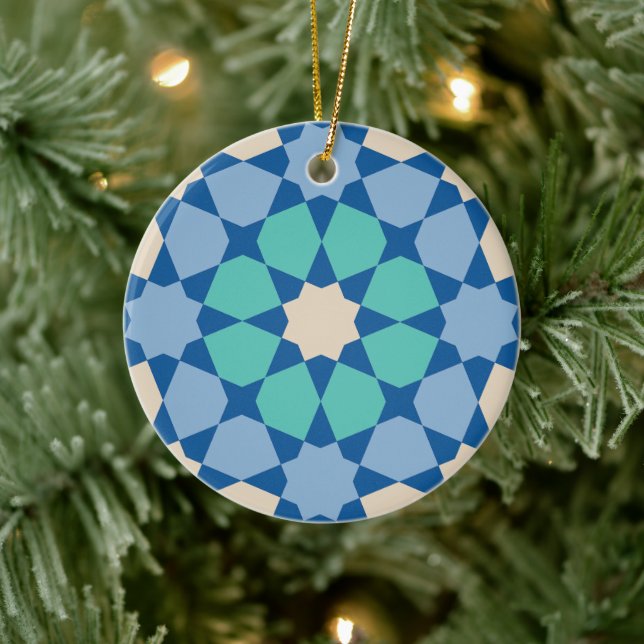 Türkise Ruhe Struktur Keramik Ornament (Baum)