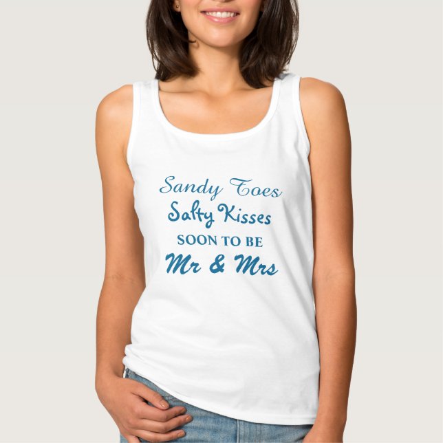Türkise Sandy Toes Salty Kisses Tank Top (Vorderseite)