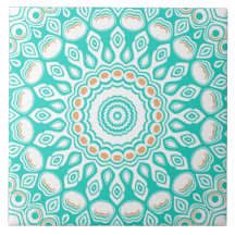 Türkise und Beige Ozean-Mandala-Muster
