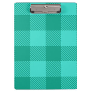 Türkise und Blaugrüne Gingham-Karo-Design Klemmbrett