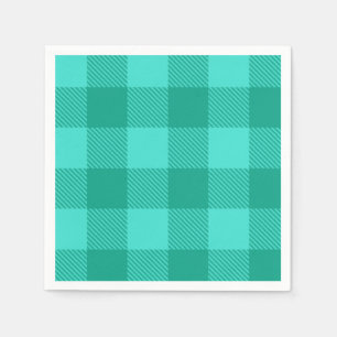 Türkise und Blaugrüne Gingham-Karo-Design Serviette
