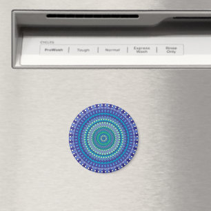 Türkise und blaugrüne Mandala Magnet