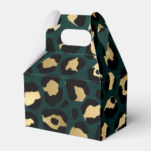 Türkise und goldene Leopardenserie Design 1  Geschenkschachtel