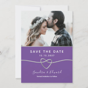 Türkise und lila Hochzeit Save The Date