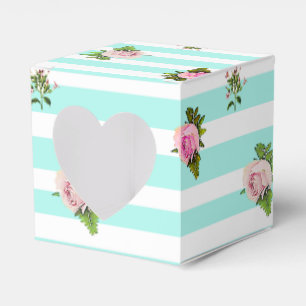 Türkise und rosa Rosen Süßigkeiten Geschenktüte Geschenkschachtel