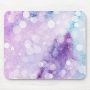 Türkise und violette Regenbogen-Bokeh-Wasserfarbe Mousepad