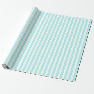 Türkise und weiße Candy-Streifen Geschenkpapier