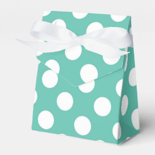 Türkise und weiße Punkte Geburtstagsfeier Geschenkschachtel