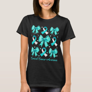 Türkise und weiße Schleife Coquette Bogen Gebärmut T-Shirt