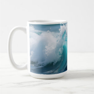 Türkisene Ozeanwelle goldener Wirbel Kaffeetasse