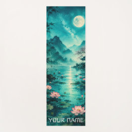 Türkisener Mond über dem Lotussee Yogamatte