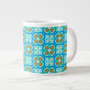 Türkiser ethnischer Muster Jumbo-Tasse