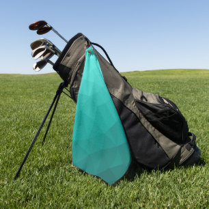 Türkiser Gradient geometrisches Netzmuster Golfhandtuch