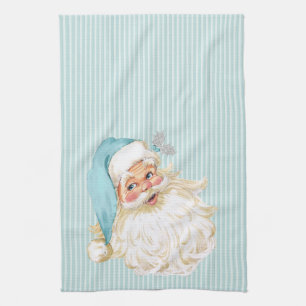 Türkiser Vintage viktorianischer Weihnachtsmann Sh Geschirrtuch