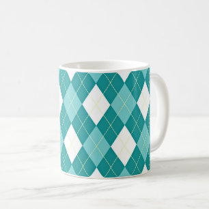 Türkises Argyle-Muster Kaffeetasse