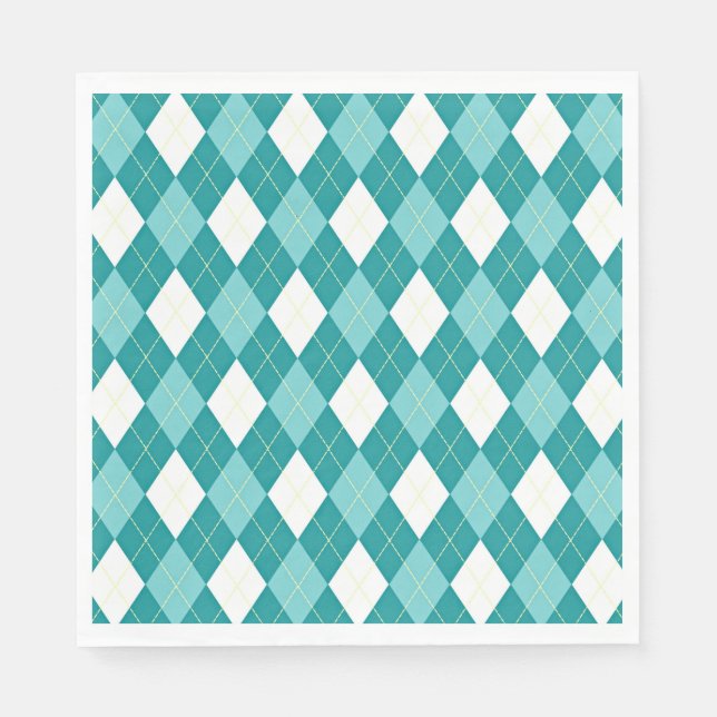 Türkises Argyle-Muster Serviette (Vorderseite)