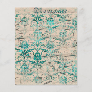 Türkises Ephemera-Musikpapier