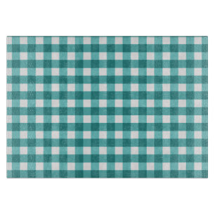 Türkises Gingham Schneidebrett